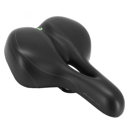 SELLE NEWTON CITY FLUIDYNAMIC DOUBLE DENSITE CONFORT 21 AVEC TROU CENTRAL NOIR FEMME 268x199mm