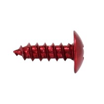 VIS PARKER TETE RONDE 4,0 x 12 mm ALU ROUGE (SACHET DE 10 PIECES)