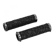 POIGNEE VTT BIKE RIBBON BUBBLE NOIR 22mm GEL DOUBLE SERRAGE CHC (PAIRE)