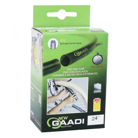 CHAMBRE A AIR VELO POUR VAE-E-BIKE 24 x 1.75 RUBENA-GAADI (40-47-507) VALVE STANDARD (PERMET DE MONTER LA CHAMBRE A AIR