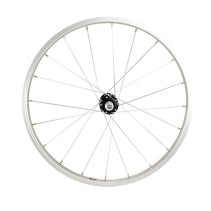 Roue vtt 20" av ecrou axe plein jante argent mach1 m110. moyeu alu 28t