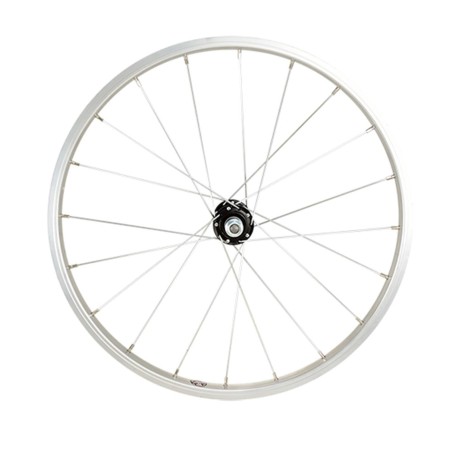 Roue vtt 20" av ecrou axe plein jante argent mach1 m110. moyeu alu 28t