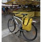 SACOCHE ARRIERE VELO LATERALE JAUNE (MATERIAU RECYCLE) FIXATION PORTE BAGAGE SUR CROCHET