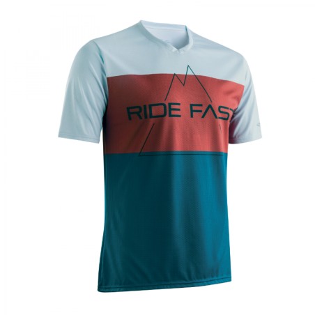 MAILLOT GIST VTT HOMME HILLS MANCHES COURTE BLEU-ROUGE-BLANC  M    -5365