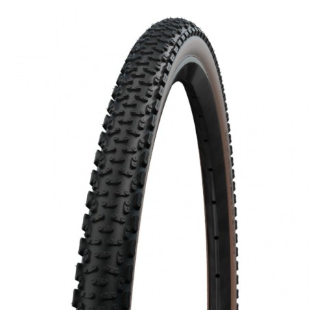 Pneu gravel 700 x 45 Schwalbe g-one ultrabite  addix race guard noir-flanc bronze ts (45-622) tubeless-tubetype compatible vae