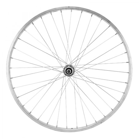 Roue city 650x35b alu arriere moyeu alu axe plein roue libre 1v. (35-584) (vendu avec ecrou 10x100) jante 21c