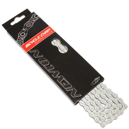 CHAINE VELO ROUTE-VTT 10V. NEWTON ANTI-ROUILLE GRIS 114 MAILLONS COMPATIBLE SHIMANO ET SRAM