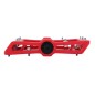 PEDALE VTT DESCENTE - BMX SWITCH JUMP ROUGE RESINE FILETAGE 9-16 AVEC PICOTS ARGENT (PAIRE)