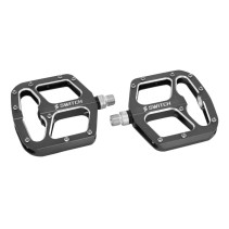 PEDALE VTT DESCENTE - BMX SWITCH GAP ARGENT ALU FILETAGE 9-16 AVEC PICOTS ARGENT (PAIRE)