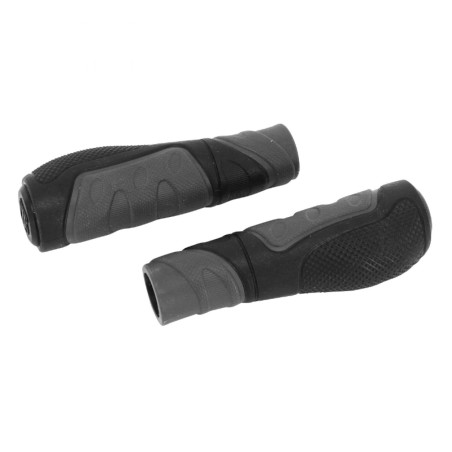 POIGNEE CITY-VTC MARWI BI-MATIERE NOIR-GRIS  L128mm REDECOUPABLE A 85mm (PAIRE)