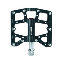 PEDALE VTT DESCENTE - BMX SWITCH NORTH SHORE NOIR ALU FILETAGE 9-16 AVEC PICOTS (PAIRE) 110x95mm