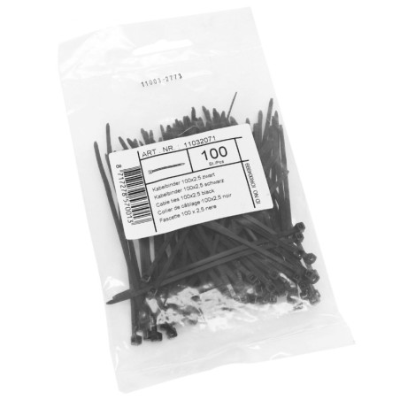 COLLIER DE SERRAGE NYLON TYPE RILSAN 2,5x100mm NOIR (VENDU PAR 100)
