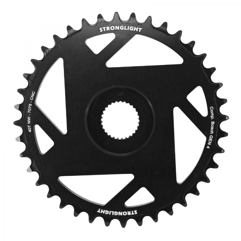 PLATEAU VAE-E-BIKE DIRECT MOUNT POUR BOSCH STRONGLIGHT -4- 40DTS MONO NOIR ALU 7075 (4ème GENERATION) TECHNOLOGIE NARROW WIDE