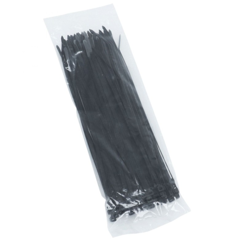 COLLIER DE SERRAGE NYLON TYPE RILSAN 4,8x300mm NOIR (VENDU PAR 100)