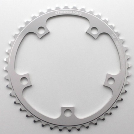 PLATEAU ROUTE 5BRA D.130 STRONGLIGHT 44DTS INTERIEUR ARGENT ALU 7075 TYPE SHIMANO  9-10V.