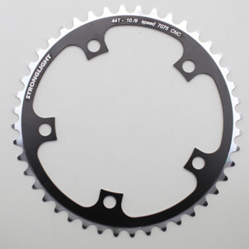 PLATEAU ROUTE 5BRA D.130 STRONGLIGHT 44DTS INTERIEUR NOIR ALU 7075 TYPE SHIMANO  9-10V.
