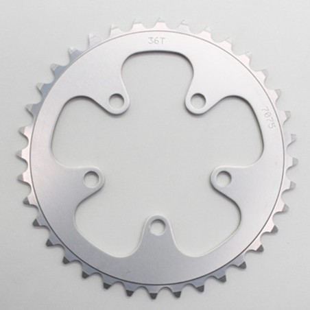 PLATEAU ROUTE 5BRA D.74 STRONGLIGHT 36DTS TRIPLE ARGENT ALU 7075  9-10V.