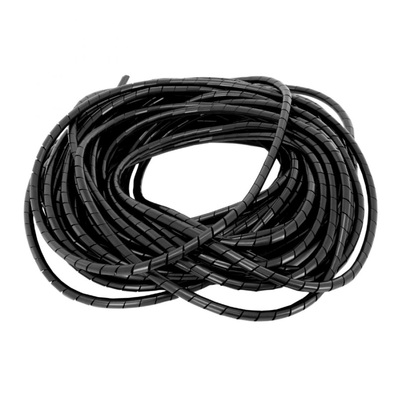 GAINE SPIRALE FLEXIBLE POUR FIL ELECTRIQUE DIAM 9-65mm NOIR (25M)