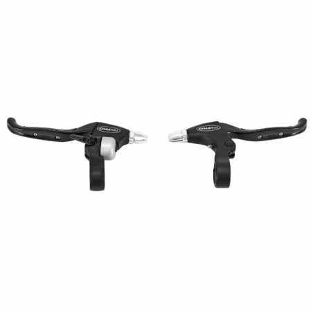 LEVIER DE FREIN VTT-VTC V-BRAKE 4 DOIGTS TEKTRO AVEC SONNETTE INTEGREE COMPATIBLE POIGNEE TOURNANTE (PAIRE) - MONTAGE SUR VELO