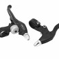 LEVIER DE FREIN VTT-VTC V-BRAKE 4 DOIGTS TEKTRO AVEC SONNETTE INTEGREE COMPATIBLE POIGNEE TOURNANTE (PAIRE) - MONTAGE SUR VELO