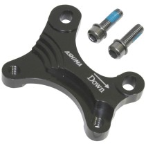 ADAPTATEUR FREIN A DISQUE VTT ASHIMA REHAUSSE ETRIER STANDARD SUR FOURCHE AVEC DISQUE 203mm ET CADRE AVEC DISQUE 180mm