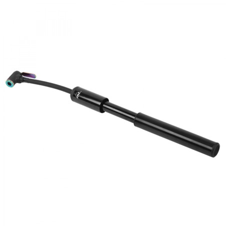 Pompe mini vtt Zefal mt mini tout alu noir mat 4bars 230mm vs-vp 208g pour pneu section de 2.00 à 3.00"  avec clips fixation