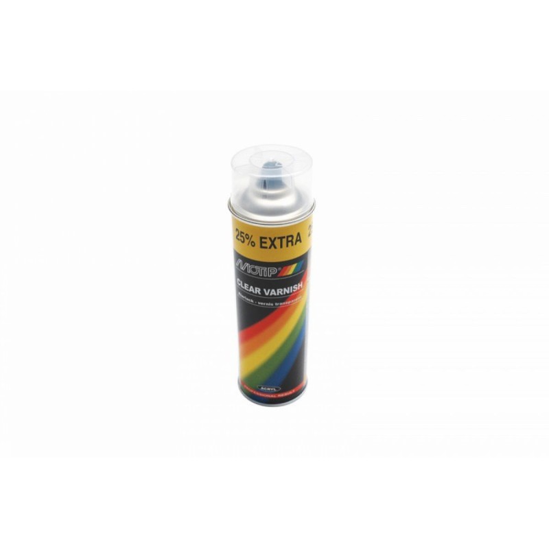 BOMBE DE PEINTURE MOTIP PRO ACRYLIQUE BRILLANT VERNIS AEROSOL 500 ml (04009) (A UTILISER UNIQUEMENT AVEC LES BOMBES PRO