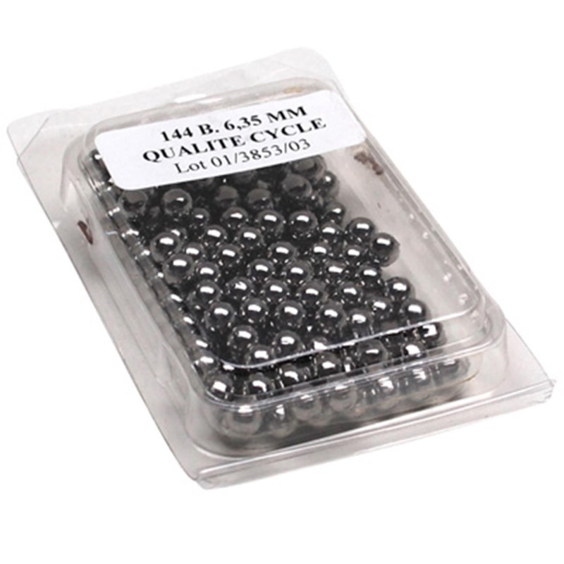 BILLE ACIER 6,350mm (1-4'') (1 GROSSE de 144 BILLES)