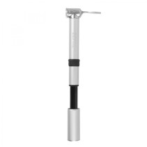 Pompe mini route Zefal road micro alu argent  7bars l165mm vp-vs 95g pour pneu section 25 à 32mm avec clips fixation