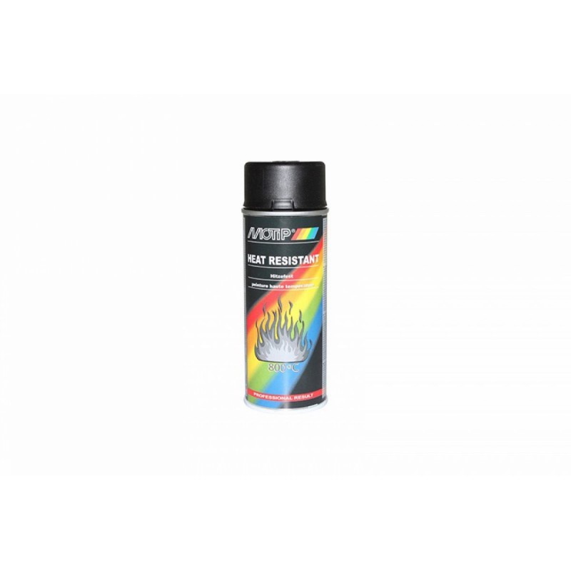 BOMBE DE PEINTURE MOTIP PRO HAUTE TEMPERATURE 800 NOIR AEROSOL 400ml (04031)