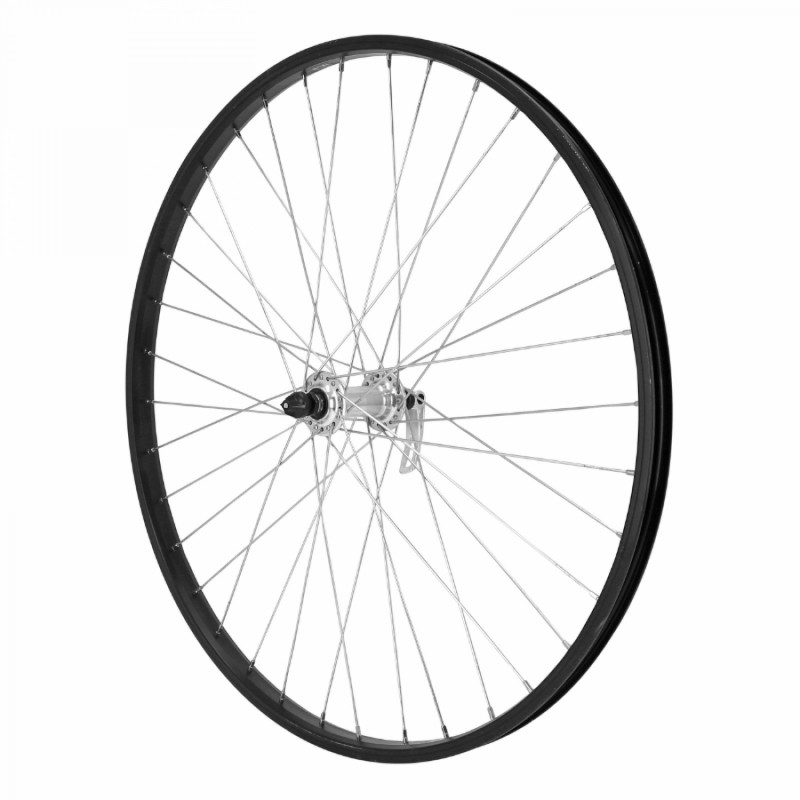 Roue vtt 26" avant alu m110 noire moy argent alu blocage