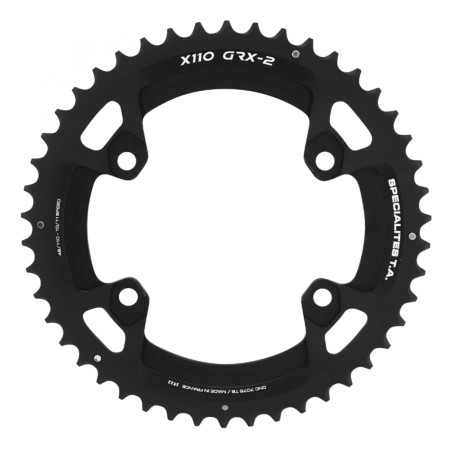 PLATEAU GRAVEL 4BRA D.110 POUR SHIMANO GRX DOUBLE TA X110 EXTERIEUR 46DTS COMPATIBLE RX600-RX810 NOIR  10-11V.