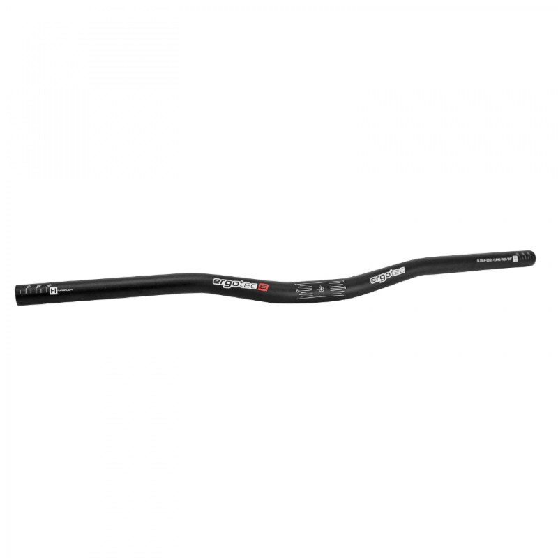 CINTRE VTT DEMI RELEVE ERGOTEC LOW RISER ALU NOIR DIAM 25,4mm L 640mm  RELEVE 20mm (HOMOLOGUE NIVEAU 6)