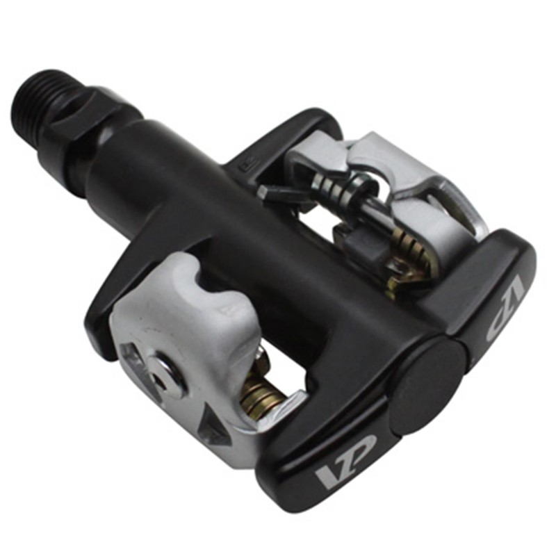 PEDALE VTT AUTOMATIQUE NEWTON A BILLES TYPE SPD ALU NOIR AVEC CALES (PAIRE)