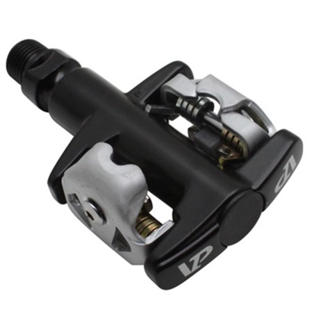 PEDALE VTT AUTOMATIQUE NEWTON A BILLES TYPE SPD ALU NOIR AVEC CALES (PAIRE)