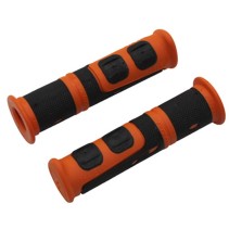 POIGNEE VTT PROGRIP 964 EVO NOIR-ORANGE  Ø22mm L120mm PREDECOUPE POUR 90mm (PAIRE)