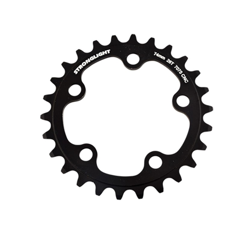 PLATEAU ROUTE DIAM 74 INTER 26DTS NOIR ALU 7075TRIPLE(COMP.SHIMANO/CAMPA)STRONG8/9/10V 5BR