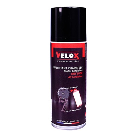 HUILE/LUBRIFIANT CHAINE VELOX DRY LUBE TOUTES CONDITIONS (AEROSOL 200 ML)