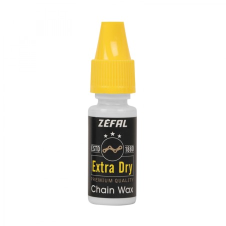 LUBRIFIANT VELO CHAINE ET DERAILLEUR ZEFAL DRY WAX POUR CONDITION SECHE OU POUSSIEREUSE (BURETTE 10ml) - IDEAL POUR EMMENER