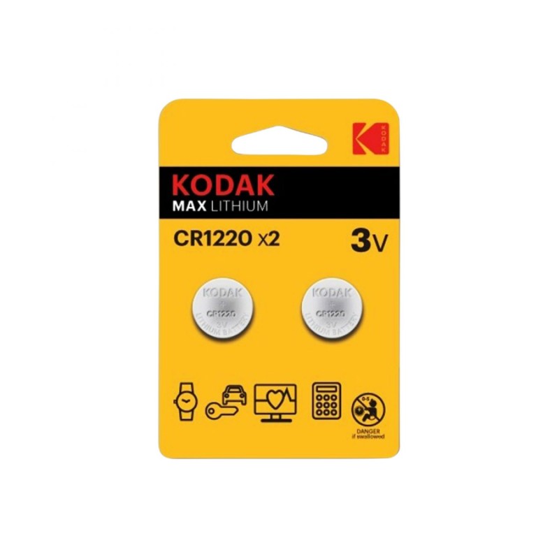 PILE BOUTON CR1220 LITHIUM KODAK 3V (VENDU PAR 2)
