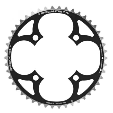 PLATEAU VTT 4BRA D.104 TA CHINOOK TRIPLE 46DTS EXTERIEUR NOIR ALU POUR SHIMANO - SRAM - FSA 9V.