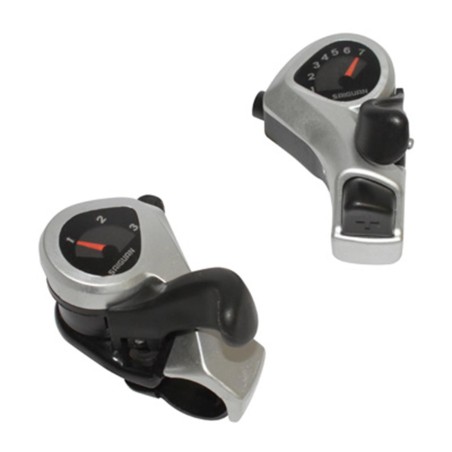 MANETTE VTT P2R RESINE NOIR A COLLIER 7V. AVEC CADRANS ET BOUTON POUSSOIR  (PAIRE)
