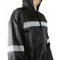 PONCHO ANTI PLUIE ADULTE P2R S NOIR WATERPROOF AVEC CAPUCHE - TAILLE 1.60 à 1.68m