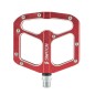PEDALE VTT DESCENTE - BMX SWITCH GAP ROUGE ALU FILETAGE 9-16 AVEC PICOTS ARGENT (PAIRE)