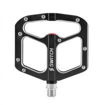 PEDALE VTT DESCENTE - BMX SWITCH GAP NOIR ALU FILETAGE 9-16 AVEC PICOTS ARGENT (PAIRE)