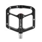 PEDALE VTT DESCENTE - BMX SWITCH GAP NOIR ALU FILETAGE 9-16 AVEC PICOTS ARGENT (PAIRE)