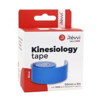 BANDE ADHESIVE TAPE KINESIOLOGY BLEU REVVI 50 mm x 5 M STIMULE L'ACTIVITE SANGUINE