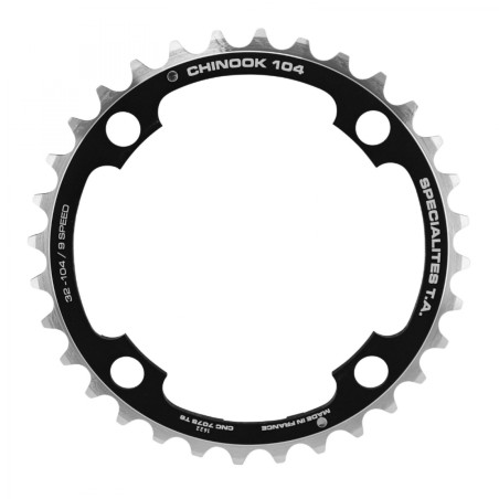 PLATEAU VTT 4BRA D.104 TA CHINOOK TRIPLE 32DTS MILIEU NOIR ALU 8-9V.