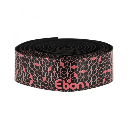 Ruban de guidon - cintre Newton ebon noir degrade rouge avec bouchons (confortable epaisseur 2.6mm)