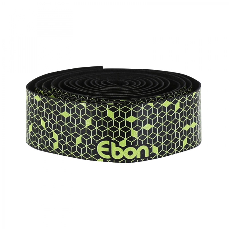 Ruban de guidon - cintre Newton ebon noir degrade jaune avec bouchons (confortable epaisseur 2.6mm)